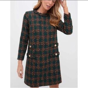 NWT Tuckernuck Jackie Persimmon Tweed Long Sleeve Dress Holiday Colors Size XS